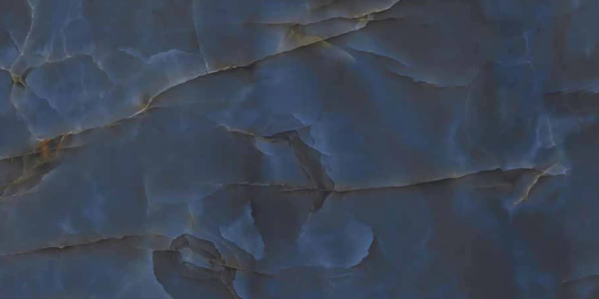 Smoky Blue Onyx — 600 × 1200 mm high glossy exotic glazed vitrified tile