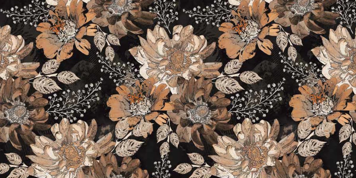 Golden Bloom Decor — 600 × 1200 mm high glossy exotic glazed vitrified tile