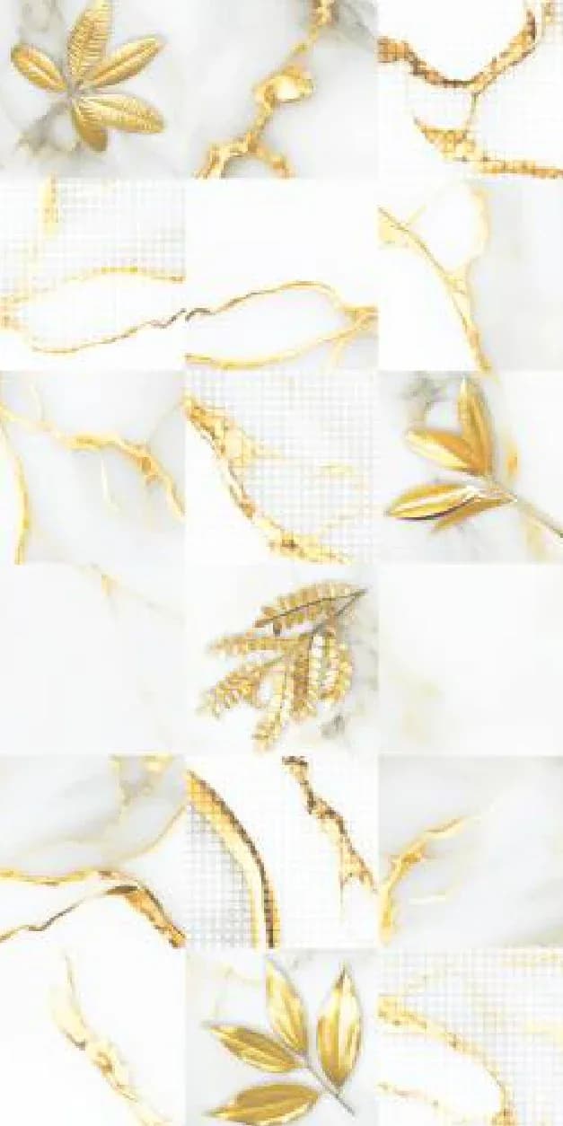 Blanzo White Décor — 600 × 1200 mm glossy glazed vitrified tile