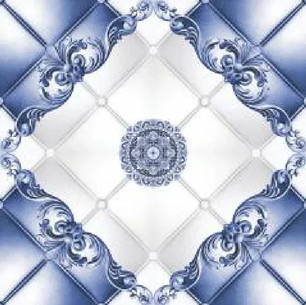 Charmer Blue — 600 × 600 mm glossy glazed vitrified tile