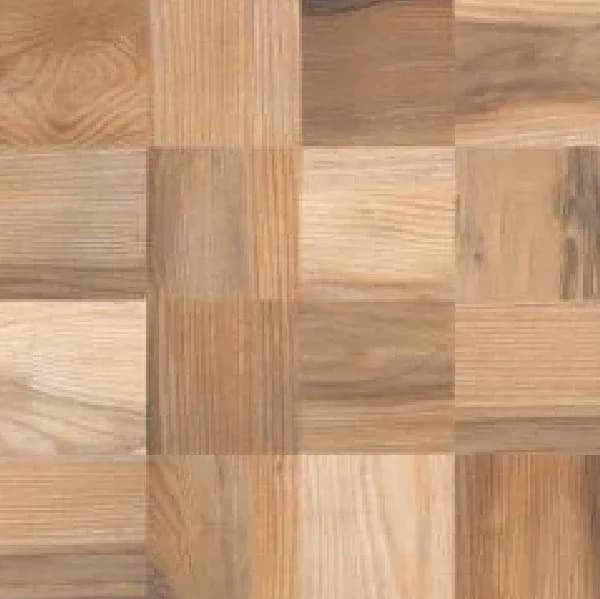 Square Wood Brown — 600 × 600 mm matte glazed vitrified tile